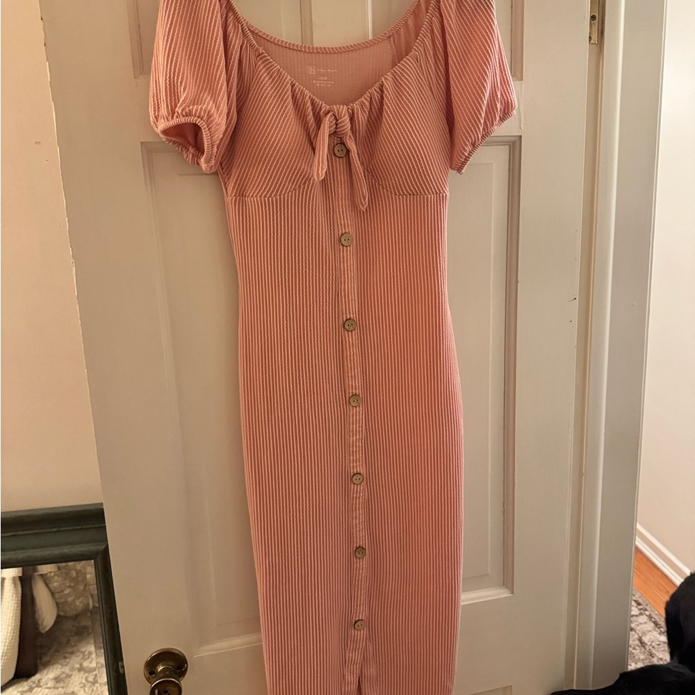 Pink Button-Down Dress